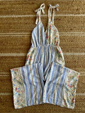 Maaji Antoniet Stripe Abby Jumpsuit Blue Floral